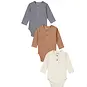 Dirkje Drie rompertjes rib (faded blue/brown)
