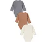 Dirkje Drie rompertjes rib (faded blue/brown)