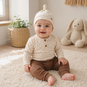 Dirkje Driedelig baby setje blaadjes (brown)
