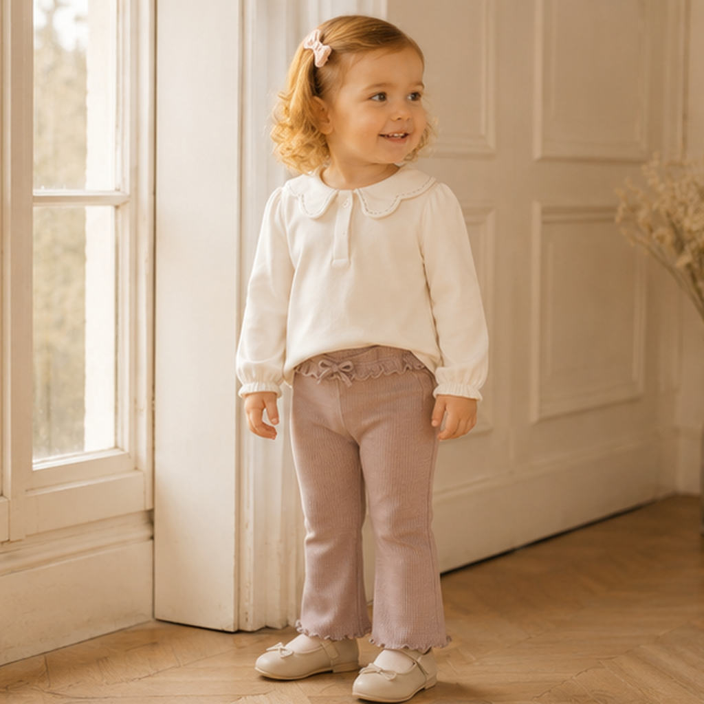 Longsleeve polo met sierkraag (nat-champa)