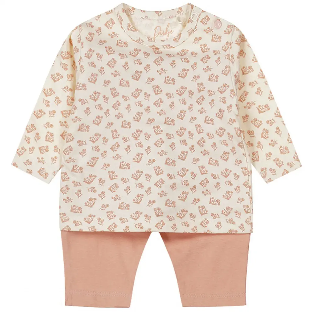 Baby pyjamaatje bloemetje (dusty pink)