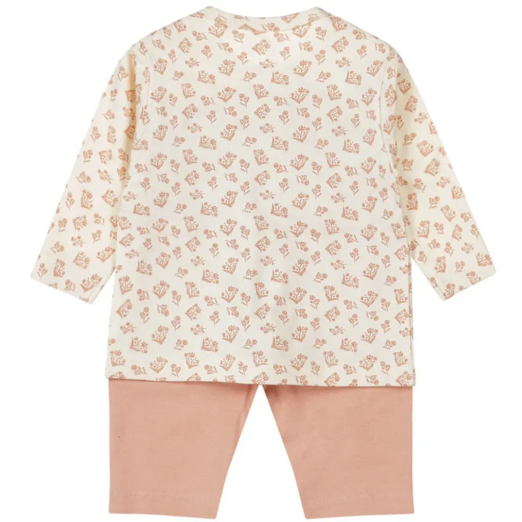 Baby pyjamaatje bloemetje (dusty pink)