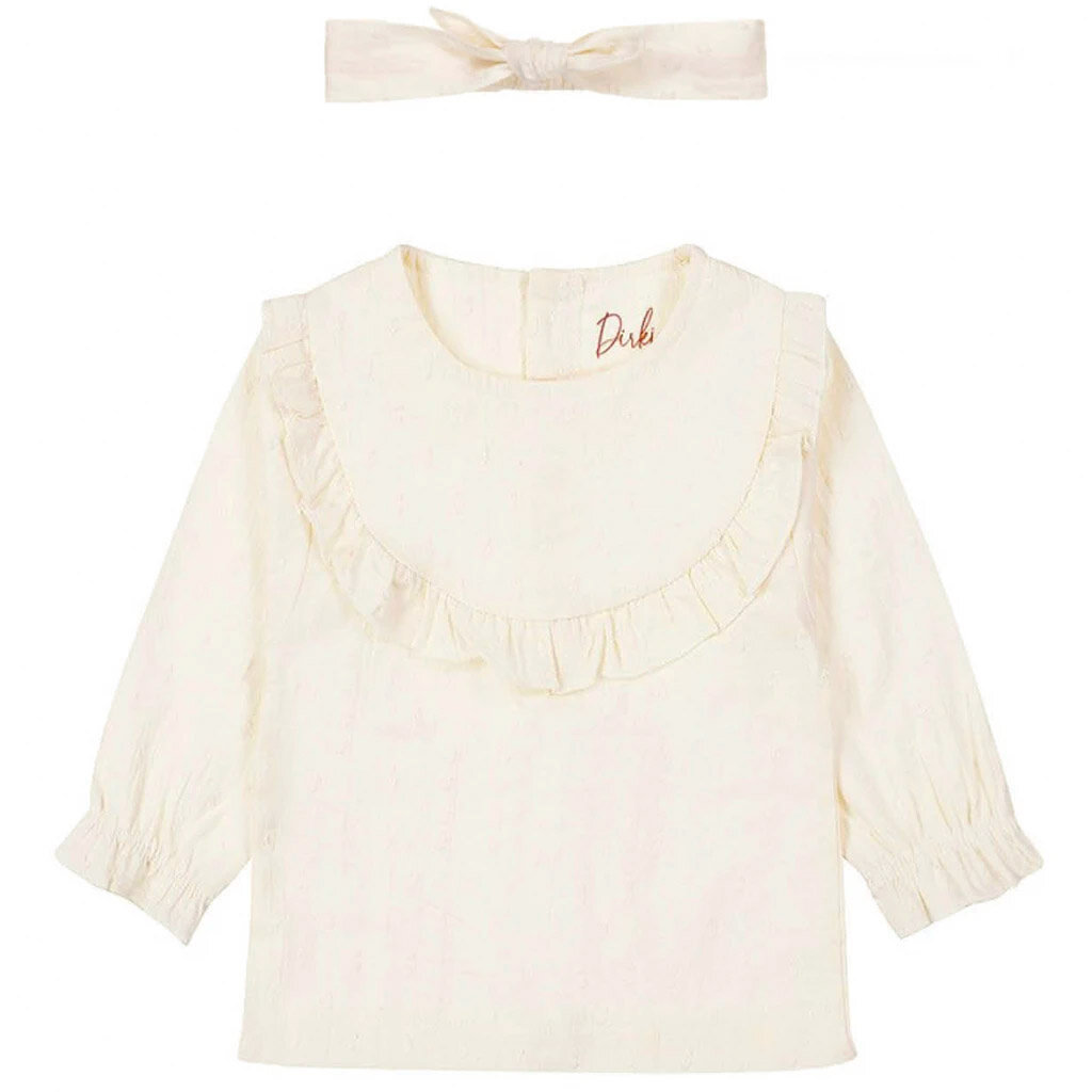 Blouse nopjes met haarbandje (off-white)