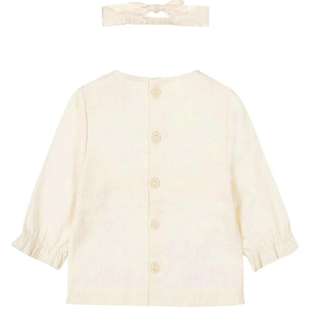 Blouse nopjes met haarbandje (off-white)