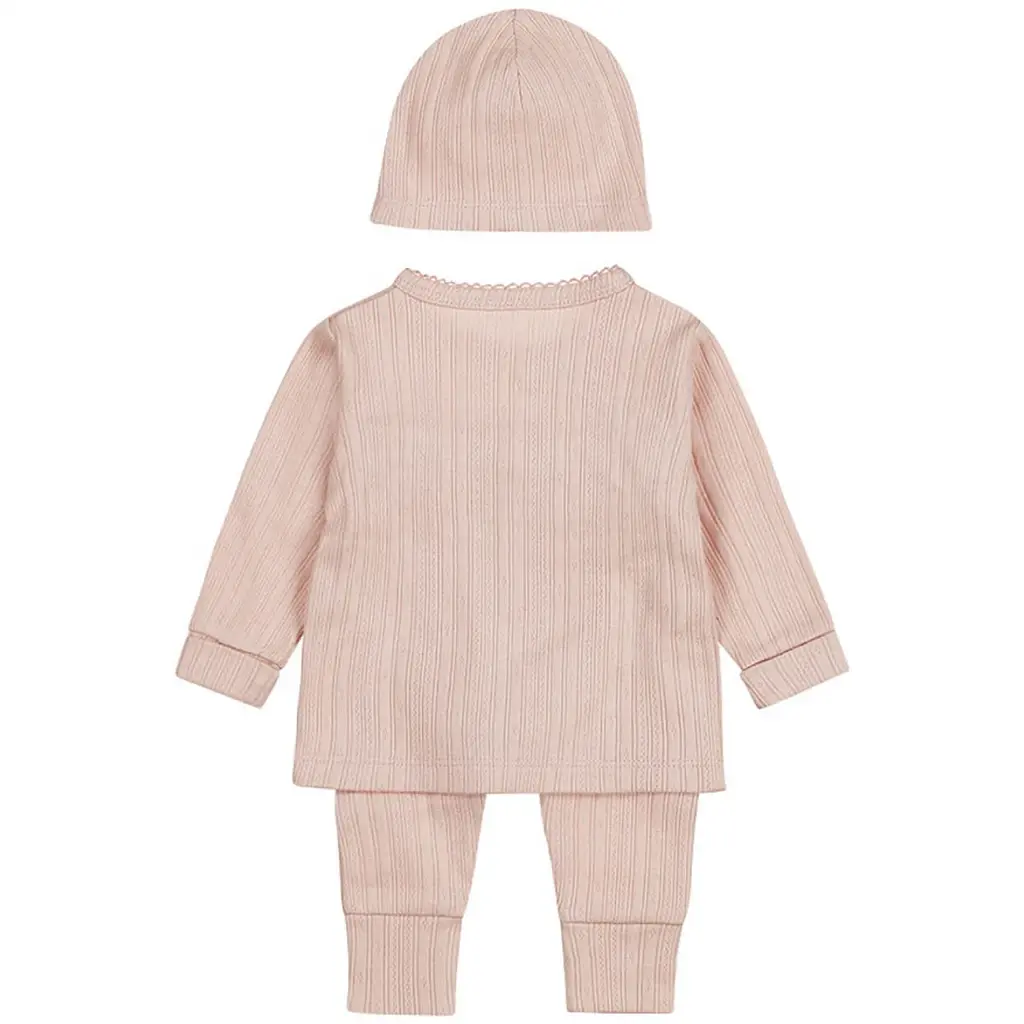 Tweedelig setje rib (light dusty pink)