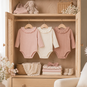 Dirkje Drie rompertjes kraagje (dusty pink/off-white)