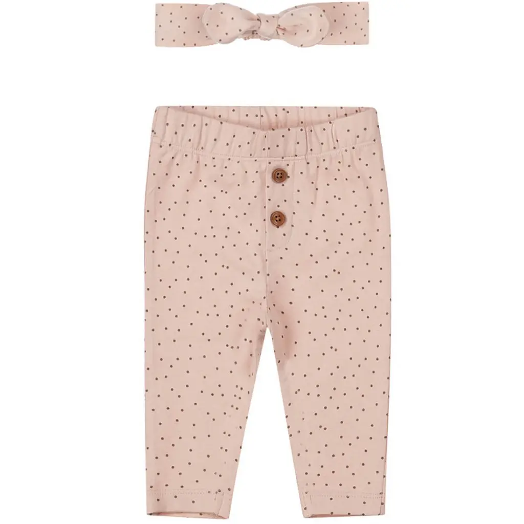 Broekje stipje met haarbandje (light dusty pink)