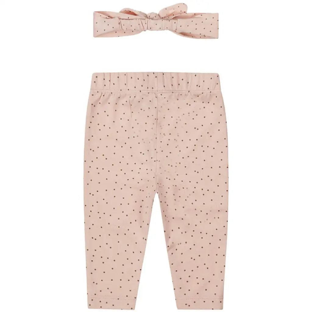 Broekje stipje met haarbandje (light dusty pink)