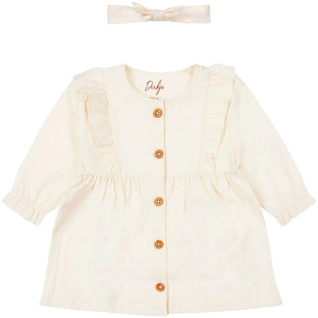 Jurkje nopjes met haarbandje (off-white)