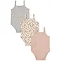 Dirkje Drie rompertjes (dusty pink/off-white/faded blue)