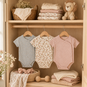 Dirkje Drie rompertjes (dusty pink/off-white/faded blue)