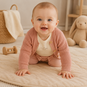 Dirkje Gebreid baby vestje (dusty pink)