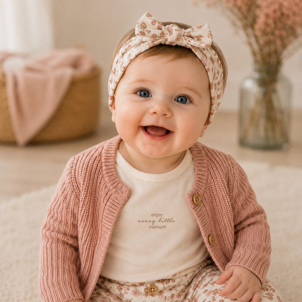 Gebreid baby vestje (dusty pink)