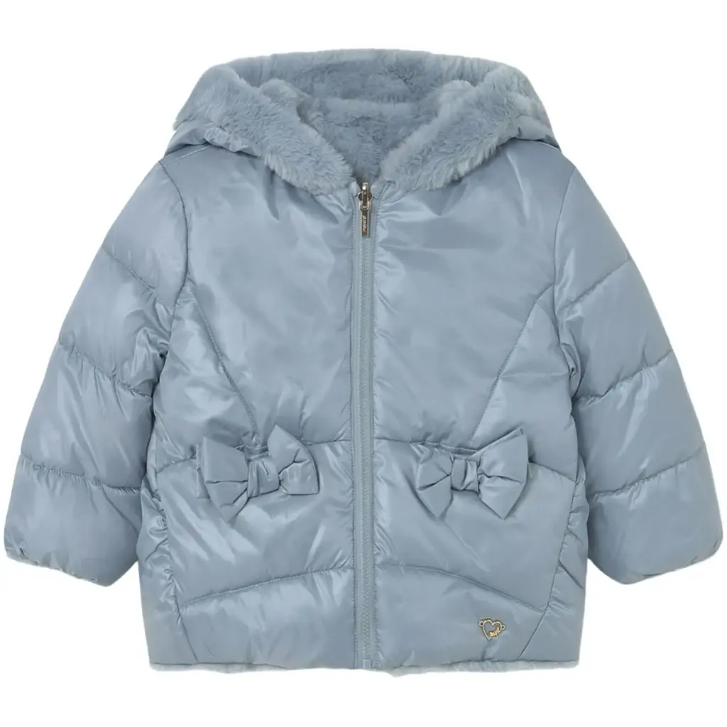 Winterjas REVERSIBLE nep bont (blue bell)