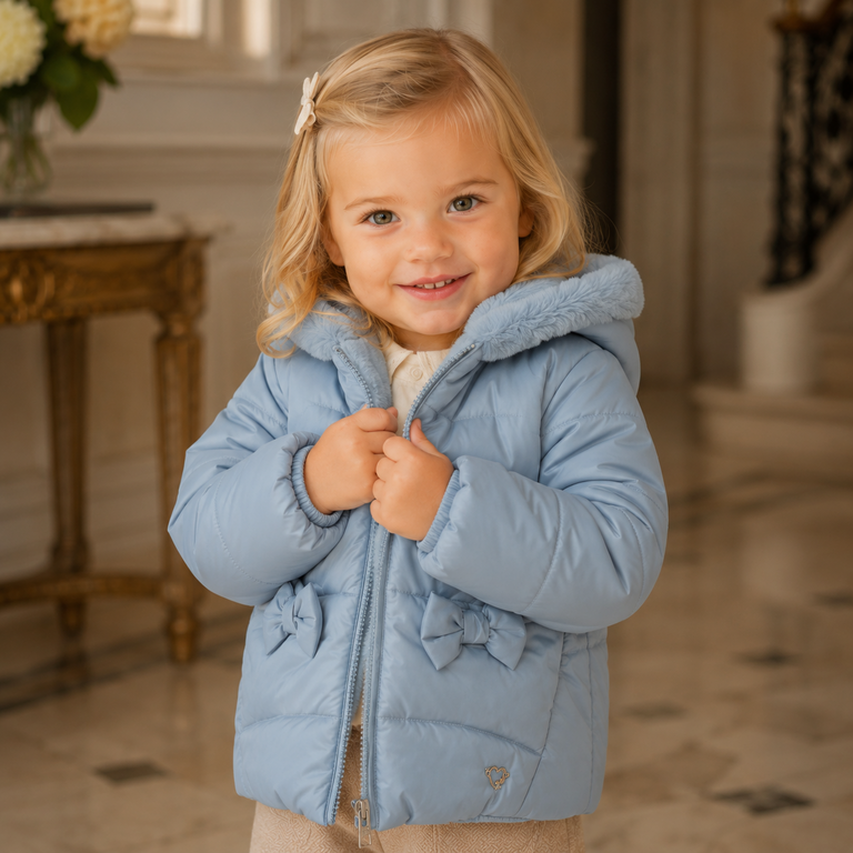 Winterjas REVERSIBLE nep bont (blue bell)