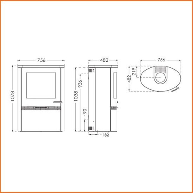 TermaTech Plaatstalen houtkachel  TermaTech TT22HS  /5-10kW