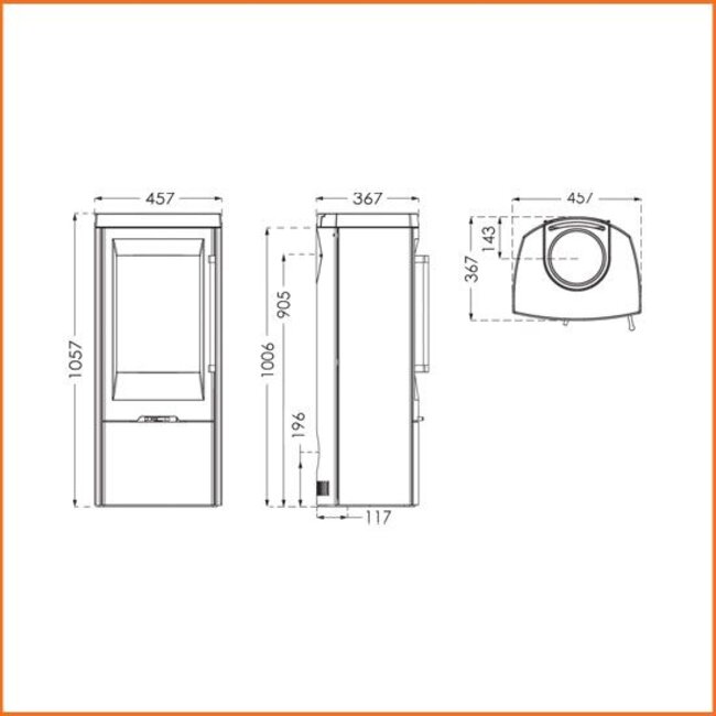 TermaTech Plaatstalen houtkachel  TermaTech TT30  /3-7 kW