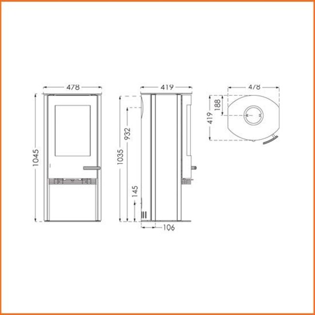 TermaTech Plaatstalen houtkachel  TermaTech TT20  /3-7kW