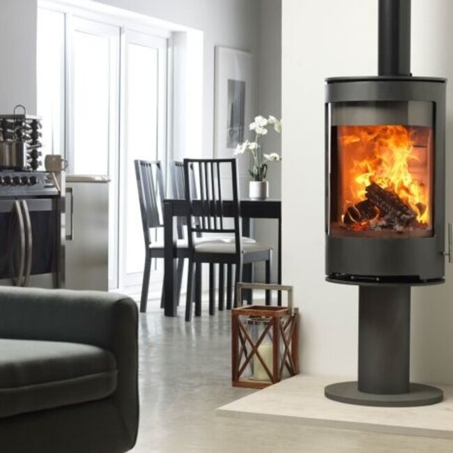 Charlton & Jenrick Houtkachel Charlton & Jenrick Purevision Vrijstaand Rond Model Voetstuk Hoog