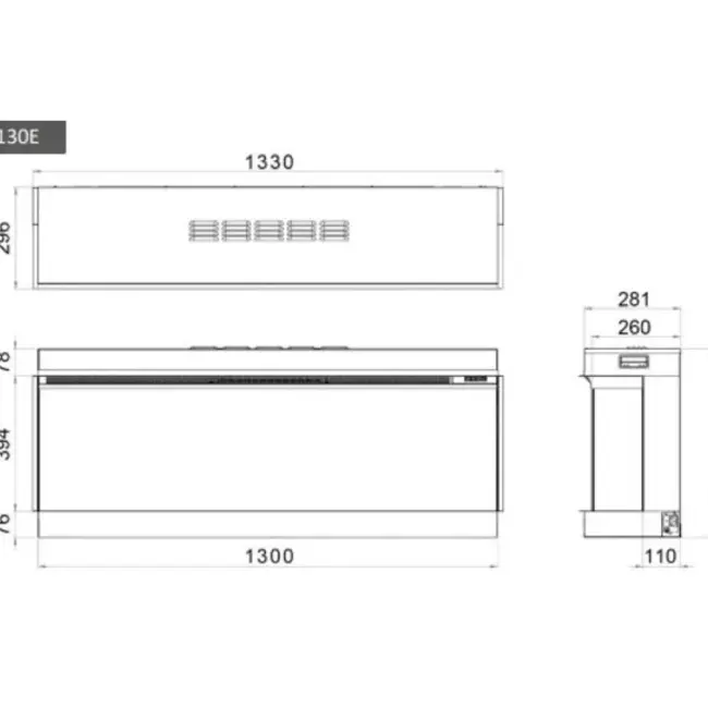 Trimline Fires Elektrische Inbouwhaard Trimline 130E Solus Front