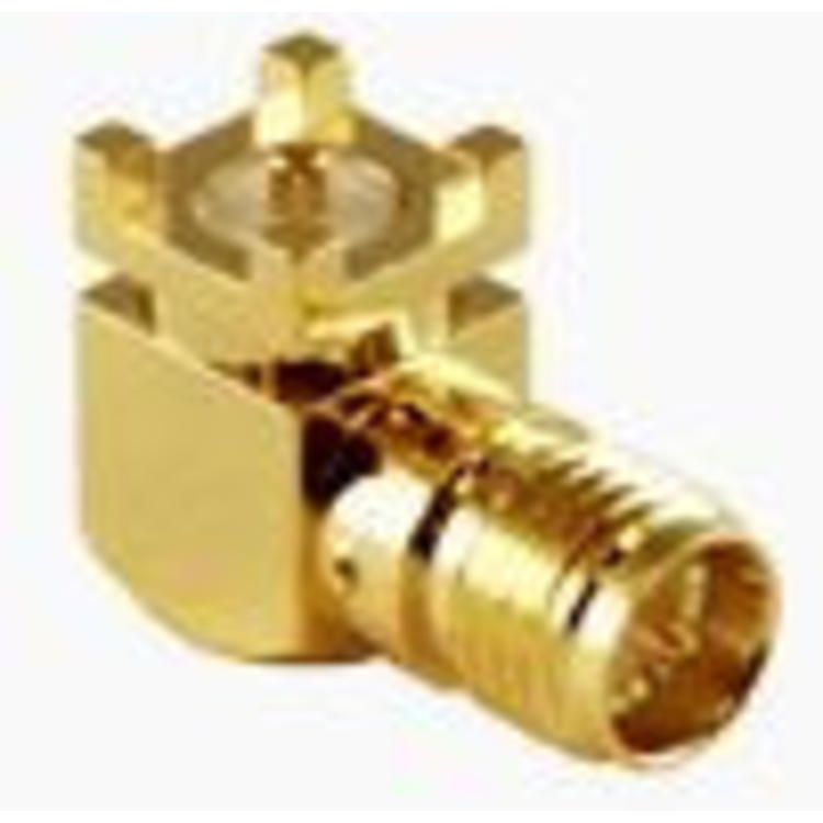 LINX Technologies Inc. RP-SMA Female Right-Angle Surface-Mount Connector, Gold