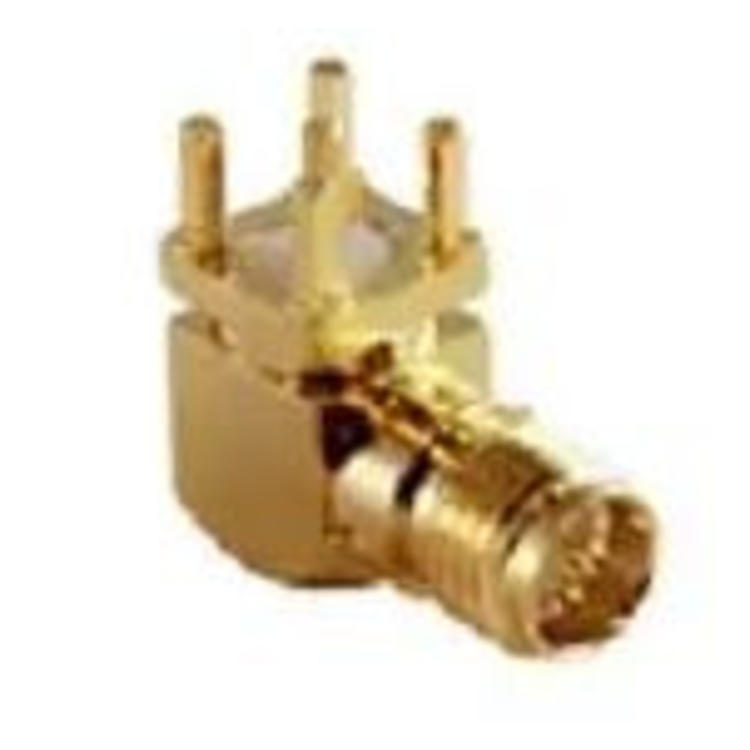 LINX Technologies Inc. RP-SMA Female Right-Angle Through-Hole Mount Connector, Gold
