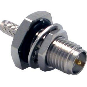 LINX Technologies Inc. RP-SMA Female Bulkhead Rear-Mount Connector with RG174 Cable End Crimp and O-Ring