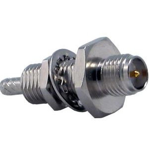 LINX Technologies Inc. RP-SMA Female Bulkhead Front-Mount Connector with RG174 Cable End Crimp and O-Ring