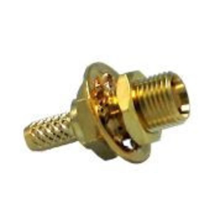 LINX Technologies Inc. RP-MCX Female Bulkhead-Mount Connector with RG174 Cable End Crimp