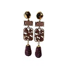 CLASSIC COLLECTION Earrings with Bras, Crystal, Cat's Eye and Garnet