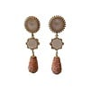 CLASSIC COLLECTION Earrings with Rose Quartz, Crystal, Cat's Eye and Cone with Sandstone