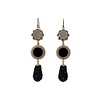 CLASSIC COLLECTION Earrings with Cat's Eye, Onyx, Crystal and Pegel with Spinel