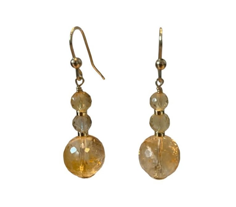 Earrings with Citrine