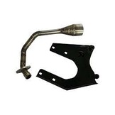 Voorbocht + Ophangbeugel Akrapovic Glans Zwart | Vespa Primavera / Sprint / Zip E4 E5