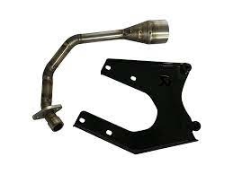 Voorbocht + Ophangbeugel Akrapovic Glans Zwart | Vespa Primavera / Sprint / Zip E4 E5