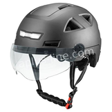 Snorscooter Helm E-Light matzwart met vizier (goedgekeurd)