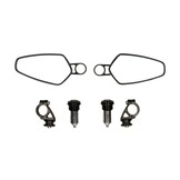 spiegelset ovaal CNC stuur o.a. zip/ sprint scooter/ univ zwart DMP