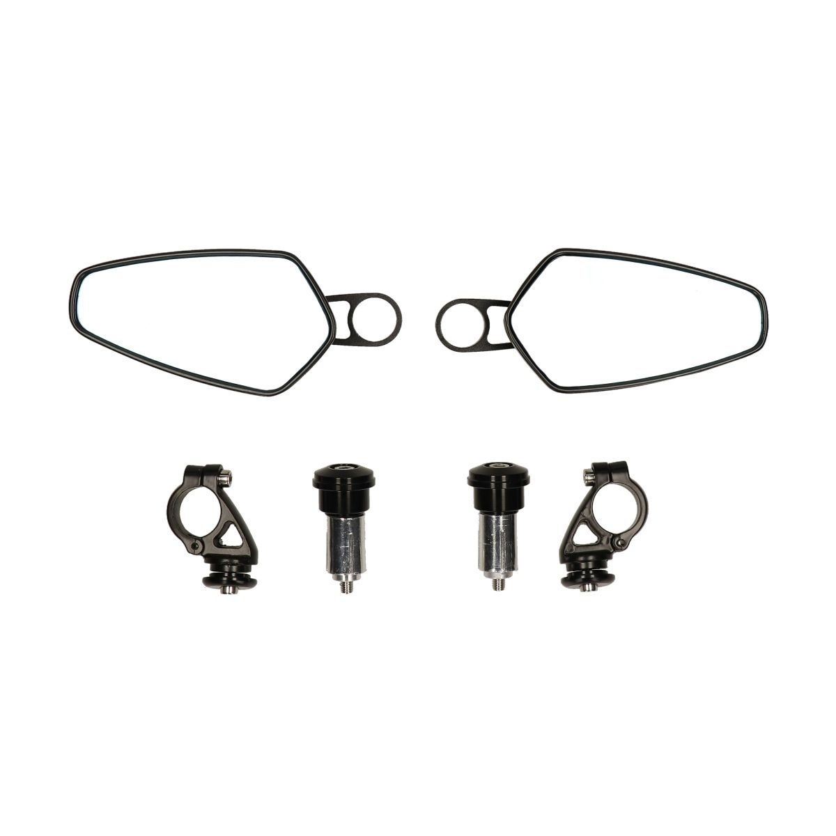 spiegelset ovaal CNC stuur o.a. zip/ sprint scooter/ univ zwart DMP