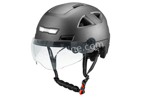 Snorscooter Helm E-Light matzwart met vizier (goedgekeurd) XXL