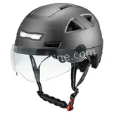 Snorscooter Helm E-Light matzwart met vizier (goedgekeurd)