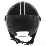 Kinderhelm Jet Vito Glanzend Zwart met Striping