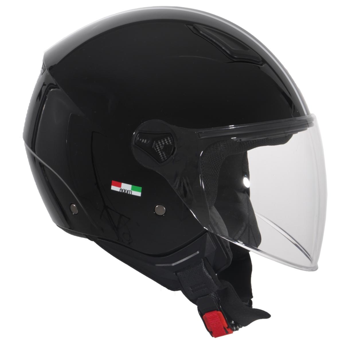 Kinderhelm Jet Vito Glanzend Zwart met Striping