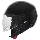 Kinderhelm Jet Vito Glanzend Zwart met Striping