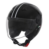Kinderhelm Jet Vito Glanzend Zwart met Striping