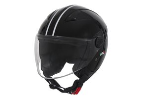 Kinderhelm Jet Vito Glanzend Zwart met Striping
