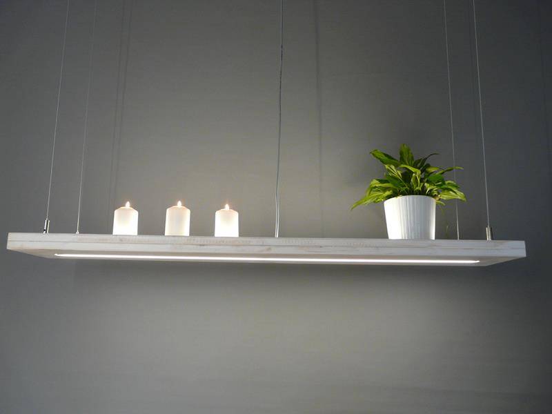 Hängelampe Holz Shabby Chic mit Ober und Unterlicht - Luxina Licht