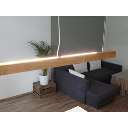 Hanging lamp wood oiled oak 120 cm with dimmer