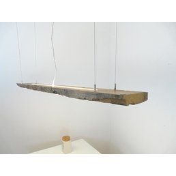 lampe suspendue Led massive faite de poutres antiques ~ 142 cm