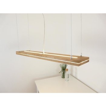 Hanging lamp "Sandwich" oiled oak with top and bottom light ~ 120 cm
