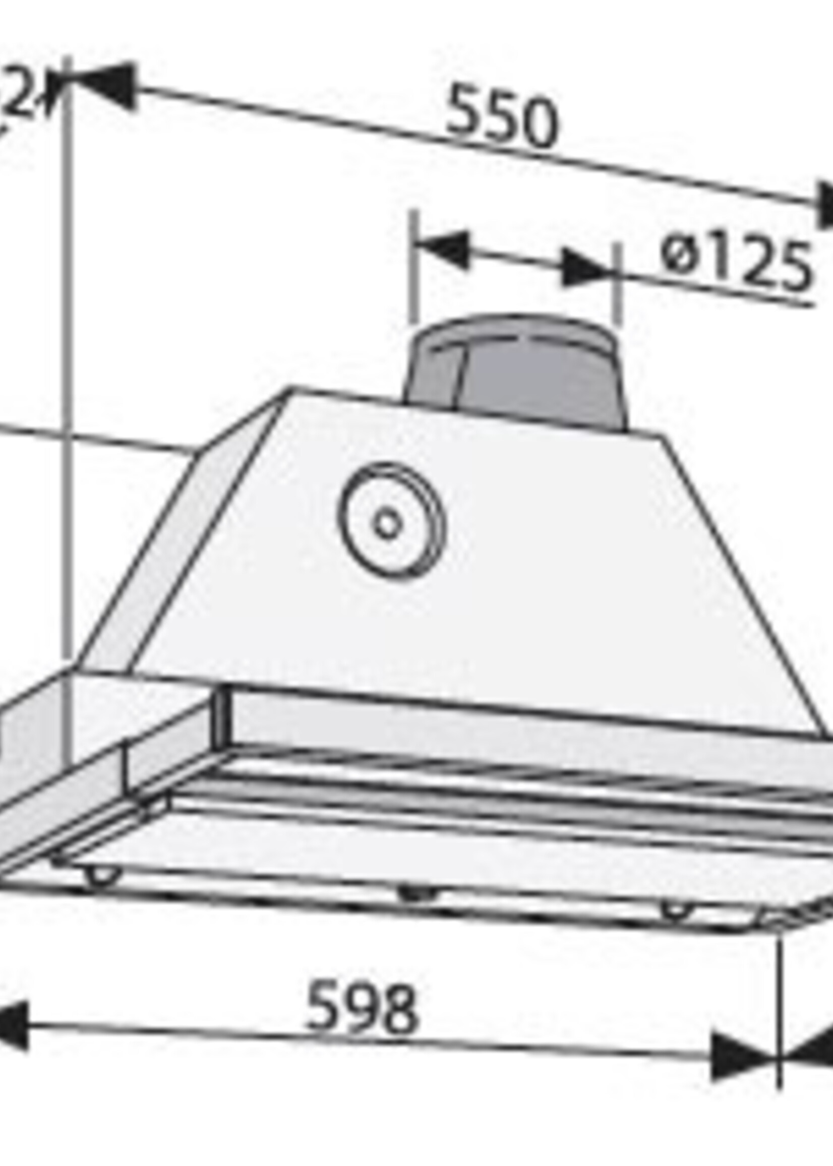 Novy 661 Vlakscherm afzuigkap
